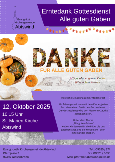 Erntedank Gottesdienst Abtswind 2025